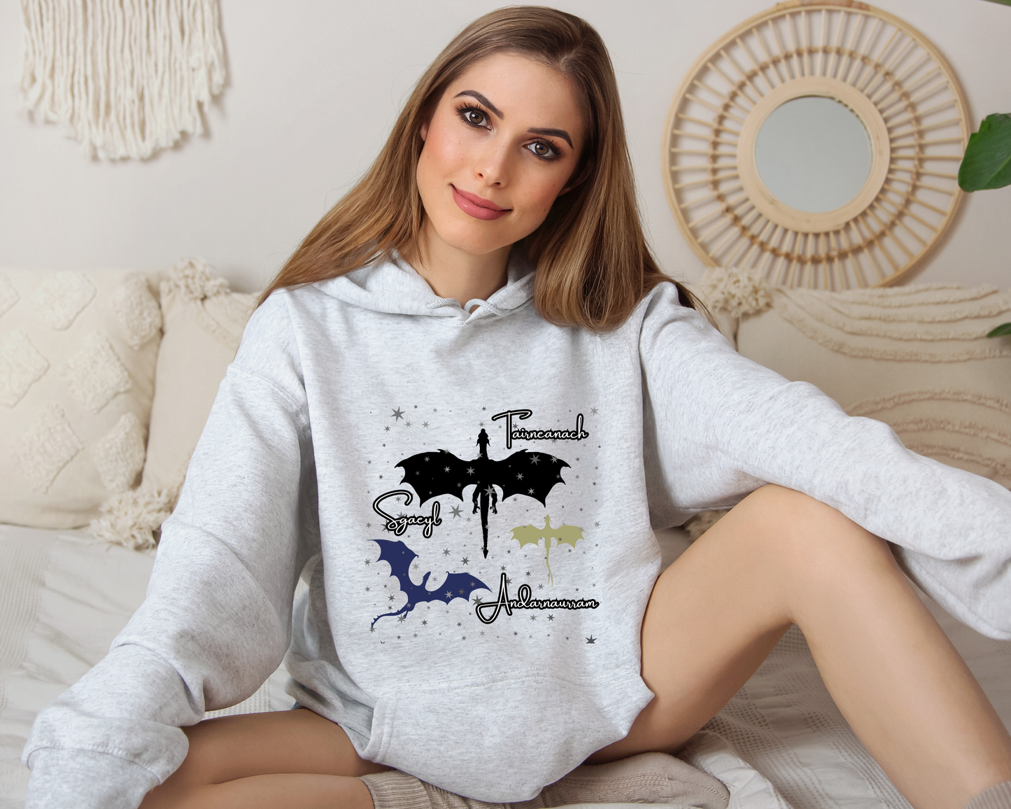 Dragon Hoodie, Fantasy Sweatshirt, Night Fury Hoodie, Celestial Dragon Pullover, Gift for Dragon Lovers & Dreamers