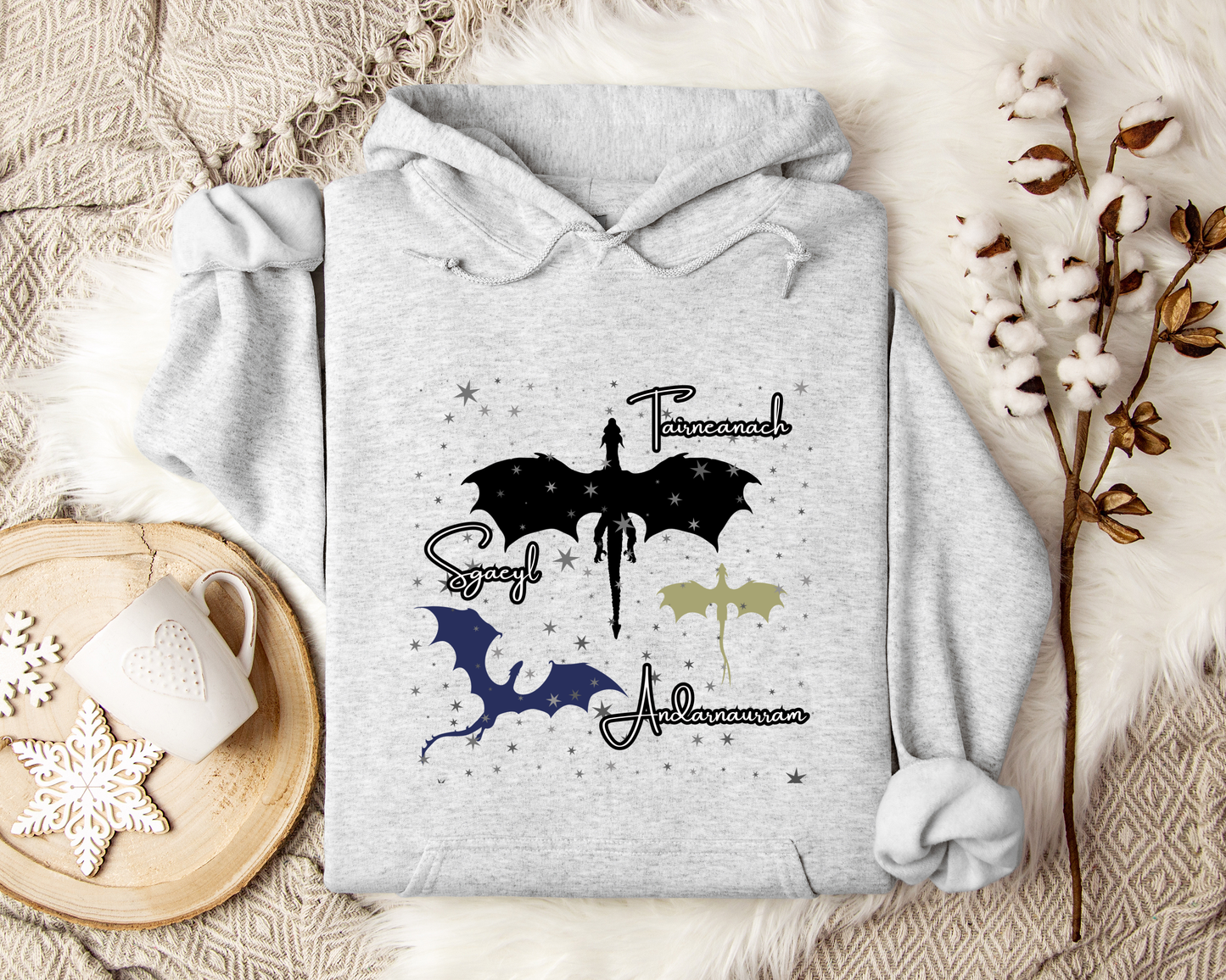 Dragon Hoodie, Fantasy Sweatshirt, Night Fury Hoodie, Celestial Dragon Pullover, Gift for Dragon Lovers & Dreamers