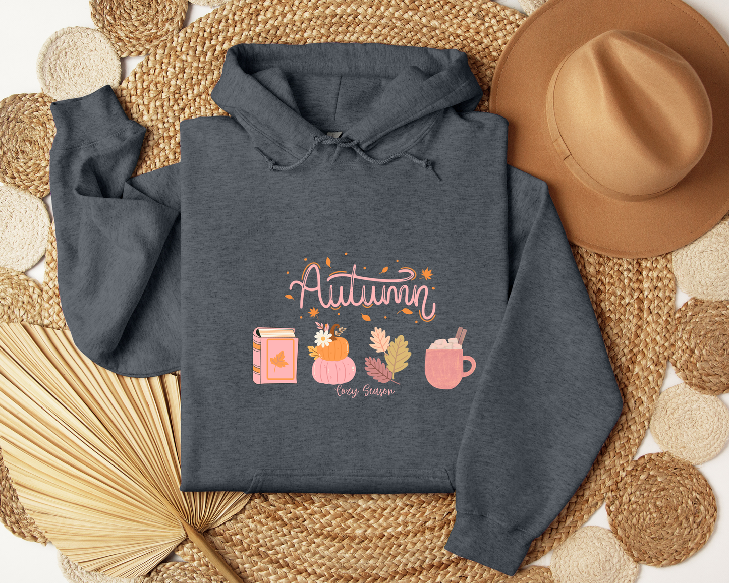 Autumn Cozy Season Hoodie | Cute Fall Sweatshirt | Pumpkin Spice Hoodie | Cozy Bookish Fall Gift | Aesthetic Autumn Sweater