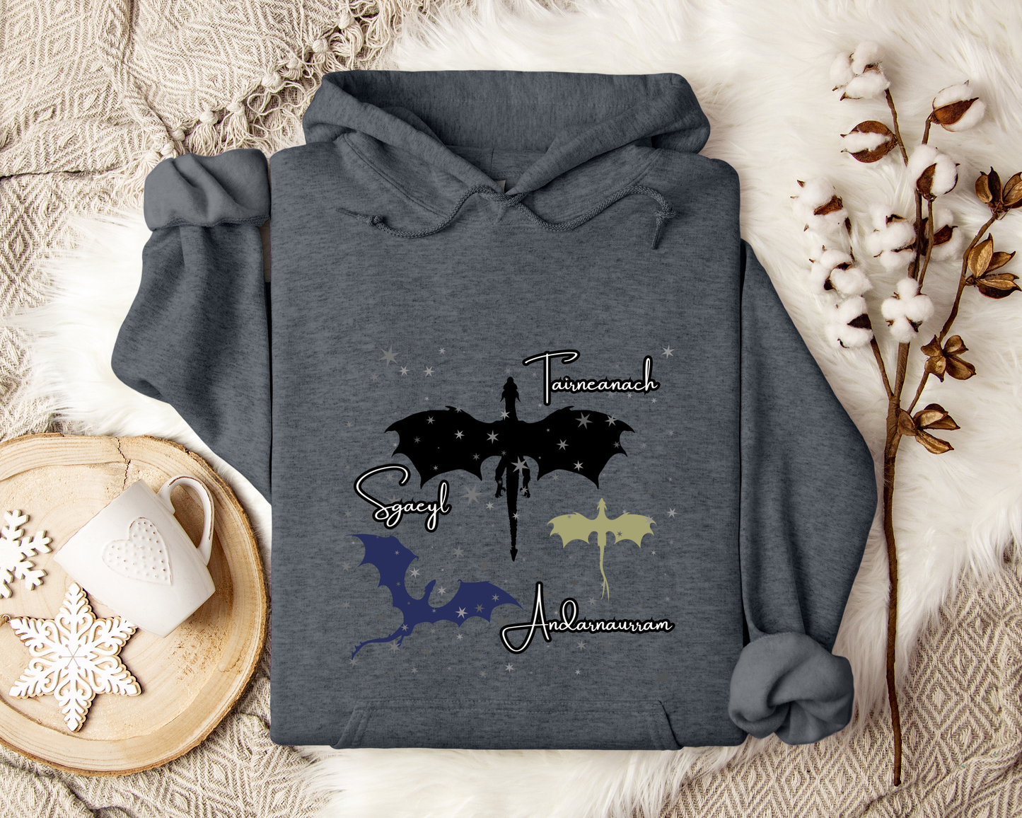 Dragon Hoodie, Fantasy Sweatshirt, Night Fury Hoodie, Celestial Dragon Pullover, Gift for Dragon Lovers & Dreamers