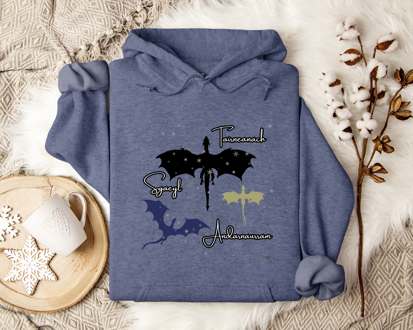 Dragon Hoodie, Fantasy Sweatshirt, Night Fury Hoodie, Celestial Dragon Pullover, Gift for Dragon Lovers & Dreamers