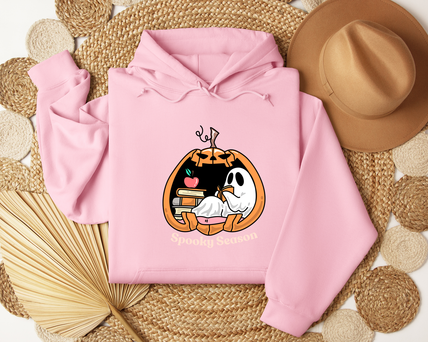 Spooky Season Hoodie | Cute Ghost Reading Pumpkin Sweatshirt | Cozy Halloween Hoodie | Fall Bookish Ghost Gift | Autumn Aesthetic Sweater