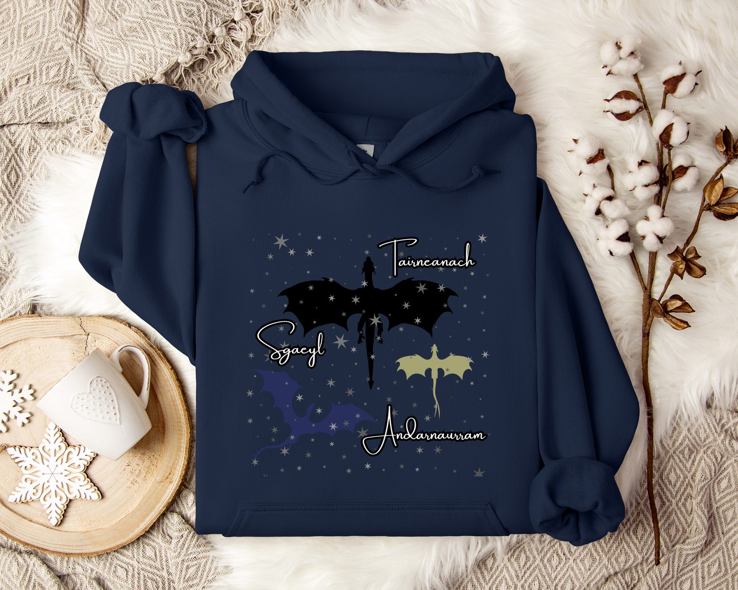 Dragon Hoodie, Fantasy Sweatshirt, Night Fury Hoodie, Celestial Dragon Pullover, Gift for Dragon Lovers & Dreamers
