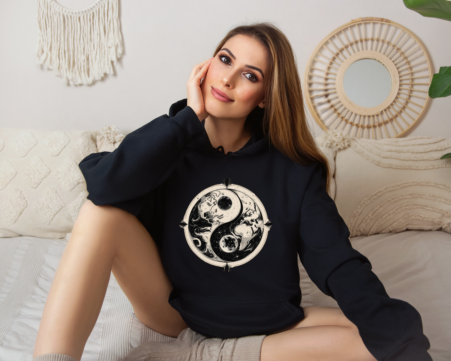 Cosmic Bloom Moon Hoodie, Celestial Moon Phases Hoodie, Astrology Sweatshirt, Lunar Hoodie, Spiritual Hoodie, Unisex Hoodie