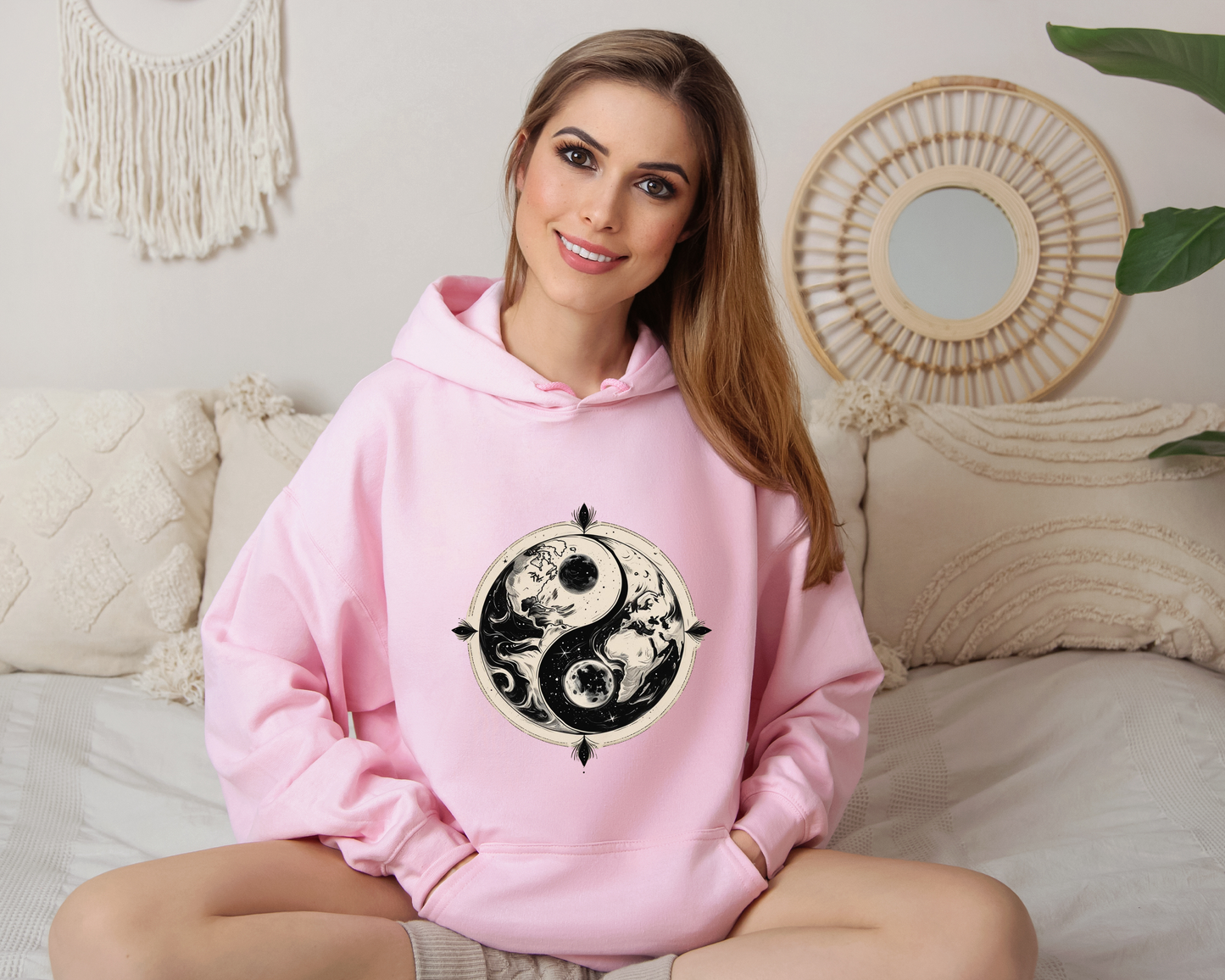 Cosmic Bloom Moon Hoodie, Celestial Moon Phases Hoodie, Astrology Sweatshirt, Lunar Hoodie, Spiritual Hoodie, Unisex Hoodie