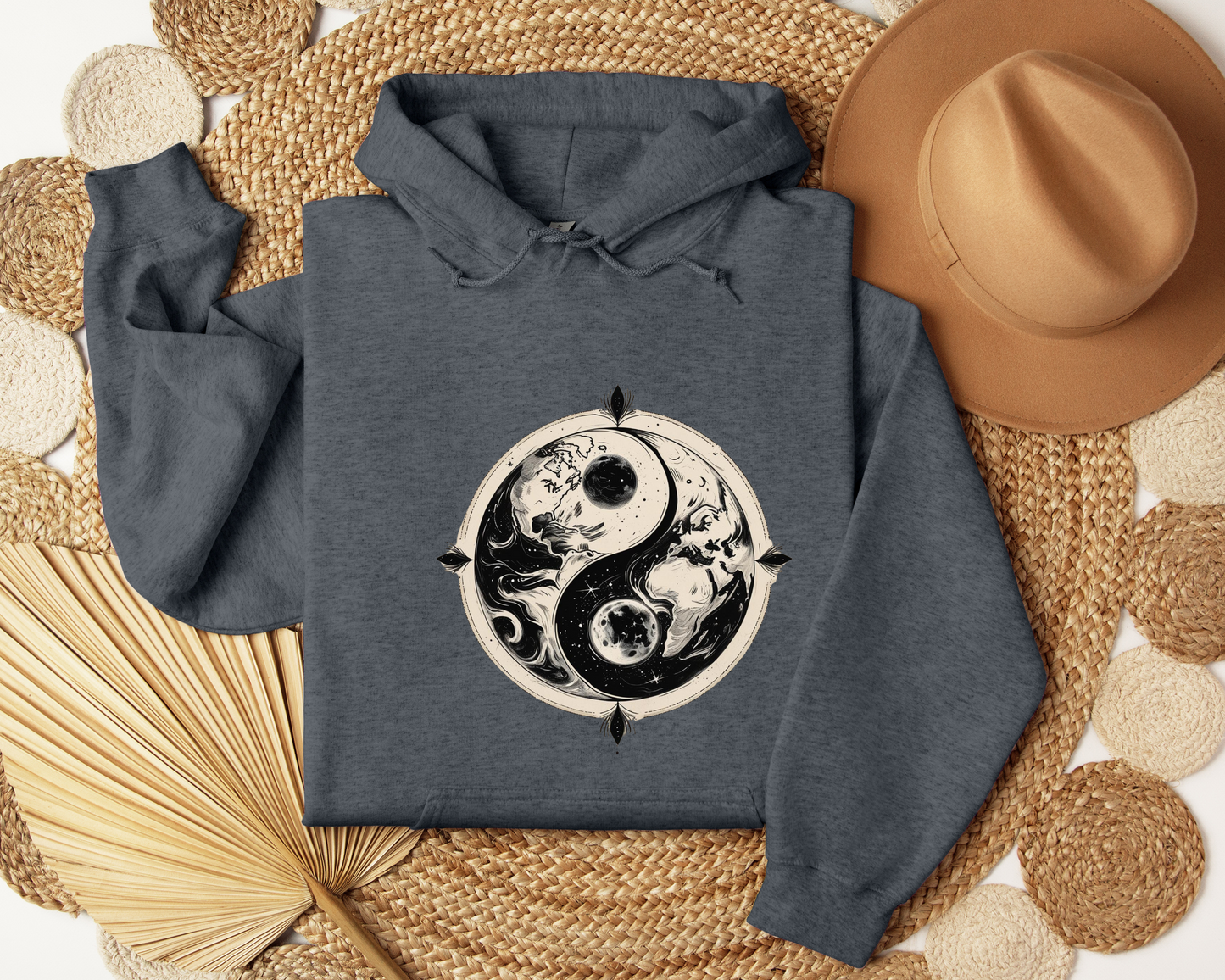 Cosmic Bloom Moon Hoodie, Celestial Moon Phases Hoodie, Astrology Sweatshirt, Lunar Hoodie, Spiritual Hoodie, Unisex Hoodie