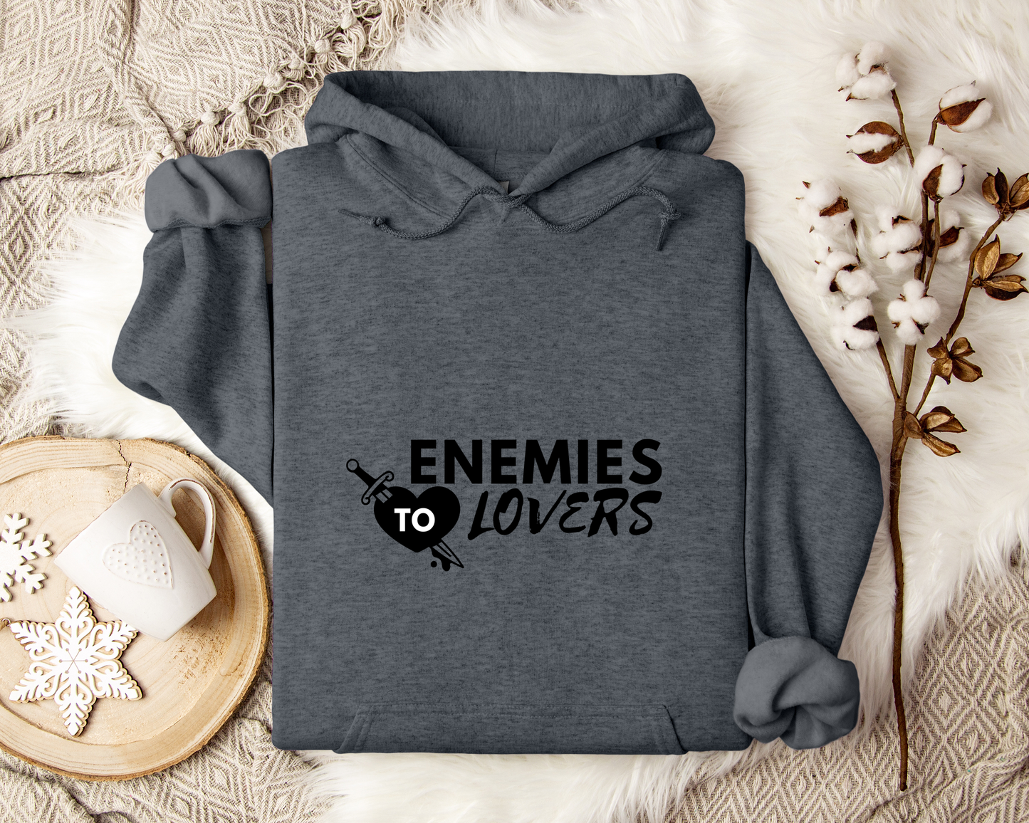 Enemies to Lovers Hoodie, Bookish Hoodie, Romance Reader Gift, Book Lover Sweatshirt, BookTok Hoodie, Reading Hoodie, Cozy Book Hoodie, Romance Trope Hoodie