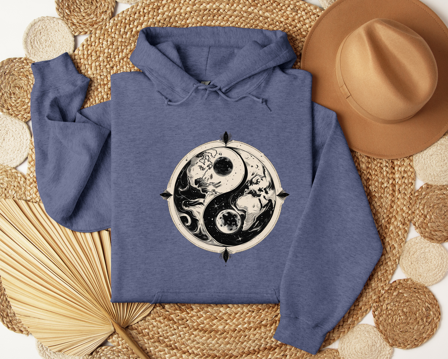 Cosmic Bloom Moon Hoodie, Celestial Moon Phases Hoodie, Astrology Sweatshirt, Lunar Hoodie, Spiritual Hoodie, Unisex Hoodie
