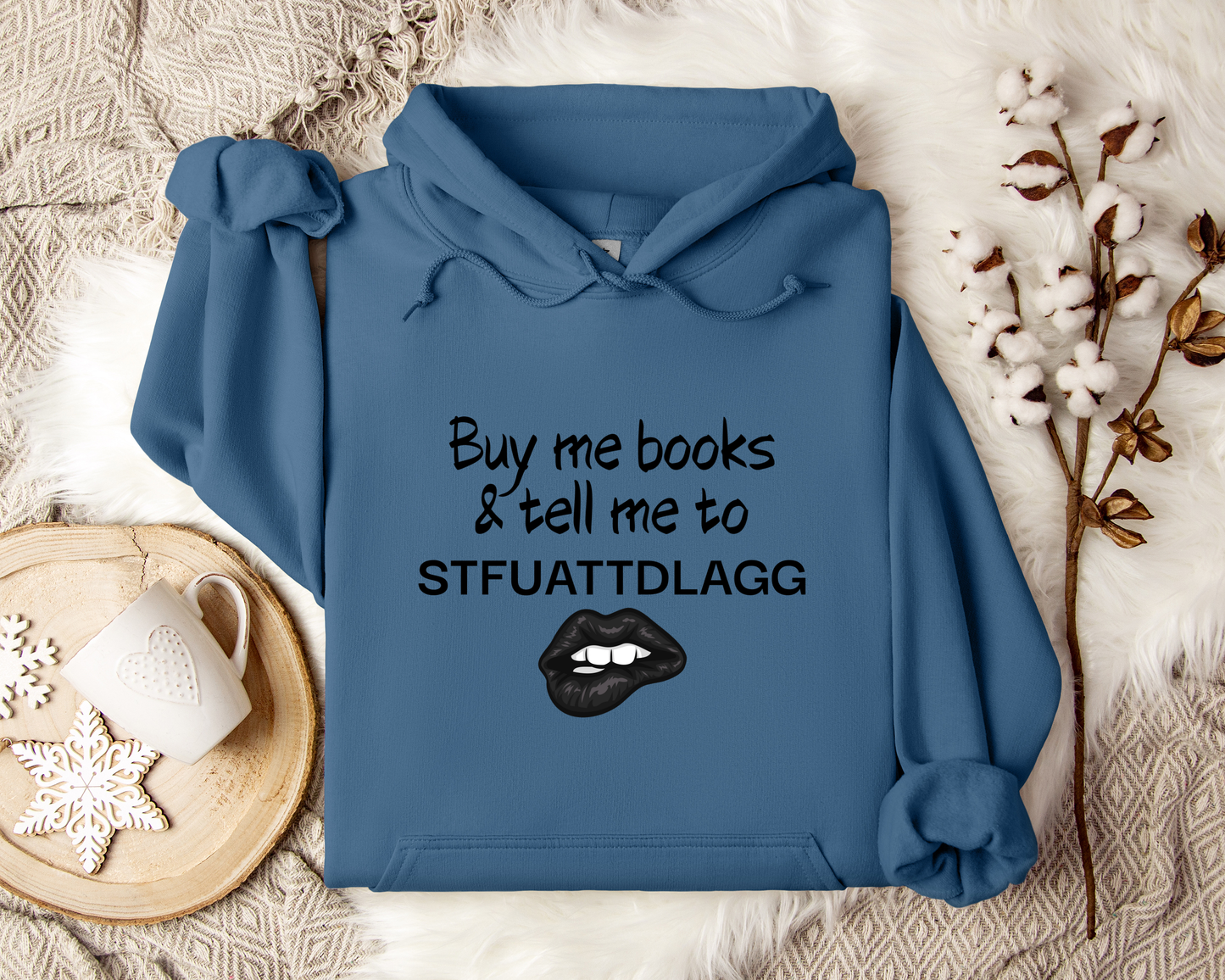 Buy Me Books Hoodie | Funny Book Lover Sweatshirt | STFUATTDLAGG Hoodie | Sarcastic Reading Hoodie | Bookworm Gift | Dark Romance Hoodie | Bookish Pullover