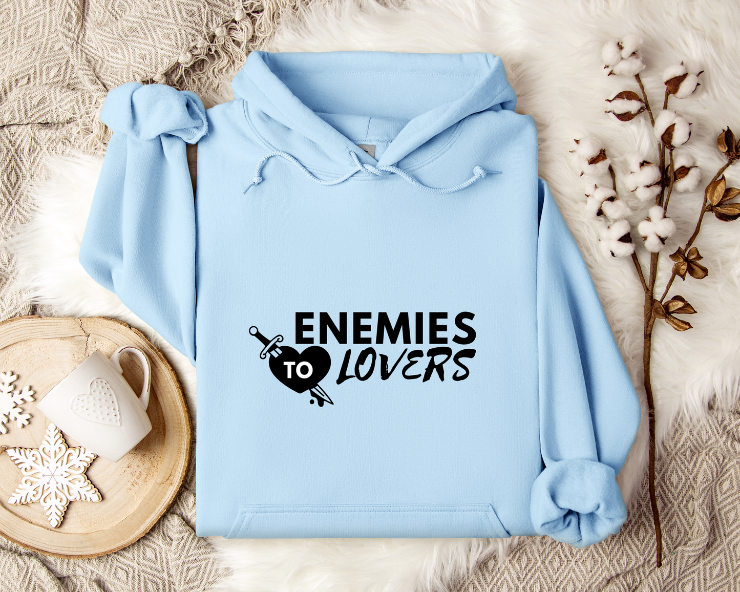Enemies to Lovers Hoodie, Bookish Hoodie, Romance Reader Gift, Book Lover Sweatshirt, BookTok Hoodie, Reading Hoodie, Cozy Book Hoodie, Romance Trope Hoodie