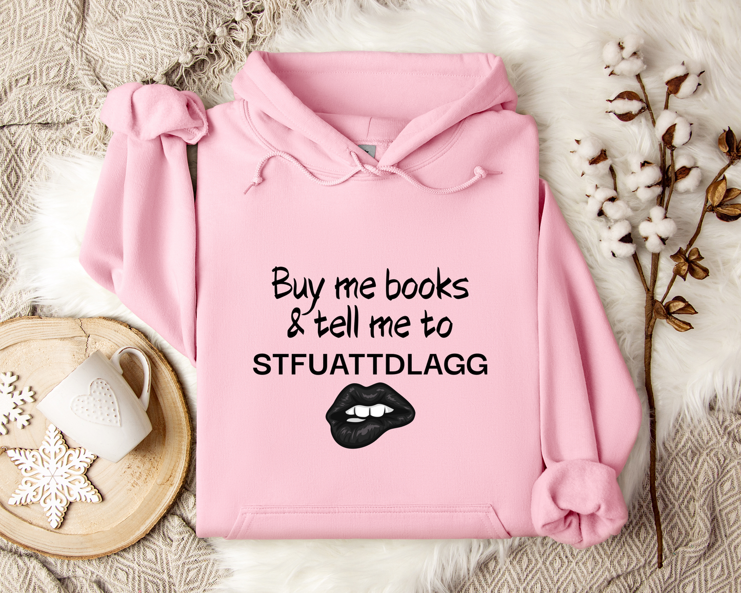 Buy Me Books Hoodie | Funny Book Lover Sweatshirt | STFUATTDLAGG Hoodie | Sarcastic Reading Hoodie | Bookworm Gift | Dark Romance Hoodie | Bookish Pullover