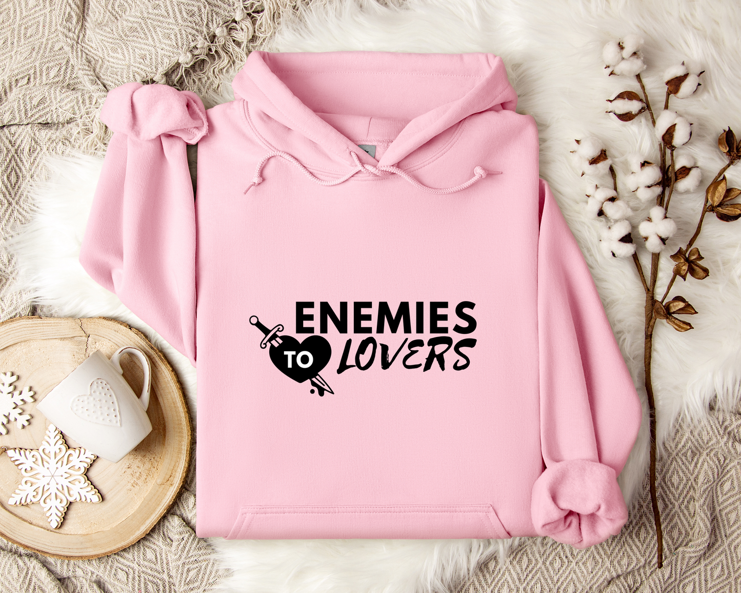 Enemies to Lovers Hoodie, Bookish Hoodie, Romance Reader Gift, Book Lover Sweatshirt, BookTok Hoodie, Reading Hoodie, Cozy Book Hoodie, Romance Trope Hoodie