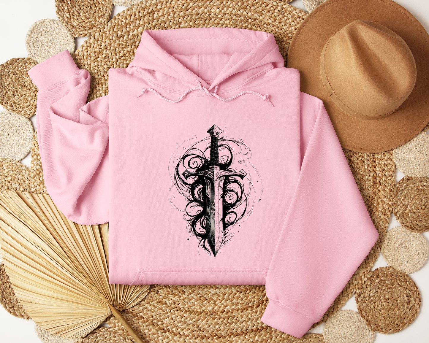 Enchanted Blade Hoodie – Sword and Magic Hoodie, Fantasy Warrior Sweatshirt, Mystic Clothing, Gamer Gift Hoodie, Book Lover Gift.